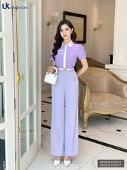 Áo Sơ Mi Cổ Sen Diễu Ngang Ngực UK Fashion Công Sở Nữ Thanh Lịch Vải Mềm Mịn UKSM2405003