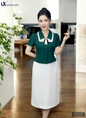 Áo Sơ Mi Ôm Vừa Phối Kẻ Kiểu UK Fashion Công Sở Nữ Thanh Lịch, Nữ Tính Vải Mềm Mịn UKSM2501031
