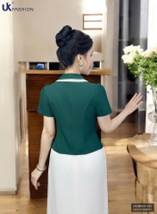 Áo Sơ Mi Ôm Vừa Phối Kẻ Kiểu UK Fashion Công Sở Nữ Thanh Lịch, Nữ Tính Vải Mềm Mịn UKSM2501031