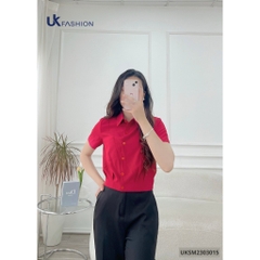 Áo Sơ Mi Cổ Đức Croptop Túi Ngực UK Fashion Đơn Giản Nữ Tính, Trẻ Trung UKSM2303015