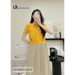 Áo Sơ Mi Cổ Đức Croptop Túi Ngực UK Fashion Đơn Giản Nữ Tính, Trẻ Trung UKSM2303015