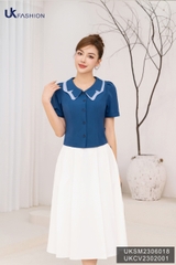 Chân Váy Xếp Ly UK Fashion chân váy xòe đơn giản, Thanh Lịch, Nữ Tính cho quý công công sở, dễ phối đồ UKCV2310002