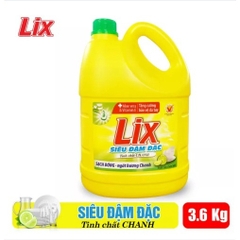 Nước Rửa Chén Lix Siêu Sạch Can 3.6Kg