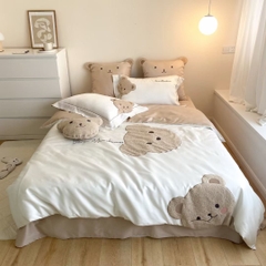 Bộ chăn ga Tencel Gấu teddy