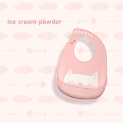 Yếm máng ăn dặm silicon mèo cho bé