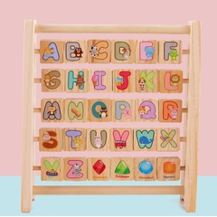 Giá gỗ học bảng chữ song ngữ xoay 2 mặt