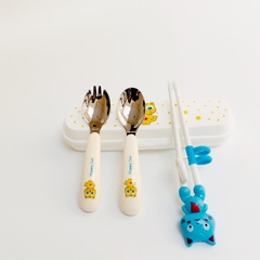 Bộ đũa thìa dĩa tập ăn Happycat