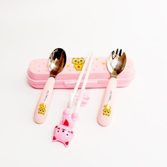 Bộ đũa thìa dĩa tập ăn Happycat