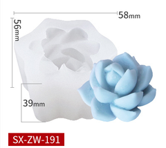 000558K9_Khuôn silicon Sen Đá  5cm Sao Băng  ZW-191 dùng trang trí bánh rau câu hoa nổi 4d
