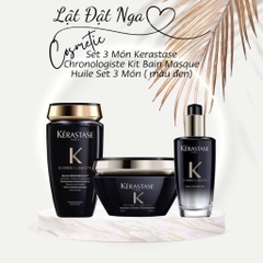 Sét 3 Món Kerastase Chronologiste Kit Bain Masque Huile Set 3 Món ( màu đen)