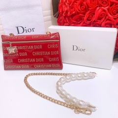 Ví Dior - Màu đỏ đính chữ