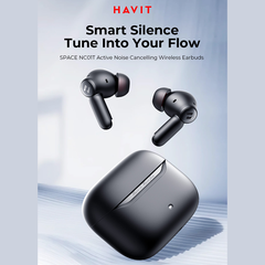 Tai Nghe TWS HAVIT SPACE NC01T, BT 6.0, Hybrid ENC + ANC -45dB, App Havit Life, Nghe Nhạc Đến 30H - Hàng Chính Hãng