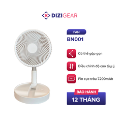 Quạt Tích Điện Dizigear BN001, Dung lượng Pin 7200mAh - Hàng Chính Hãng Bảo hành 12 tháng