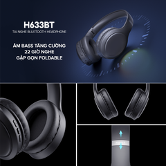 Tai Nghe Headphone Bluetooth HAVIT H633BT, Kiểu Dáng Công Thái Học, Đèn Led RGB, Nghe Đến 22H - Chính Hãng BH 12 Tháng