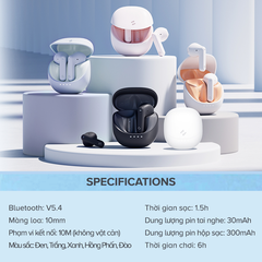 Tai Nghe TWS HAVIT TW931, Thiết kế công thái học, BT 5.4, Công nghệ Chống ồn, Nghe Đến 6H - Chính Hãng bảo hành 12 tháng