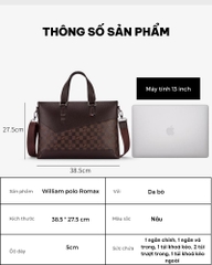 Túi Xách Nam Da Bò Hàng Hiệu William polo Romax GLH1144