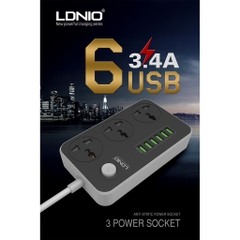 Ổ cắm điện SC3604 3 cổng 6 USB LDNIO chính hãng