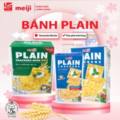 Bánh Quy Lạt Plain Vị Nguyên Bản/Vị Yến Mạch Meiji Cracker 52g/104g Nhật Bản