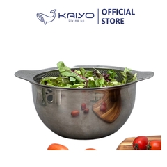 Bộ tô trộn và rổ inox Kaiyo size 20cm