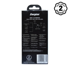 Cáp Energizer HT Type C3.0 Micro 1.2m màu đen - C11C3MCGBK4