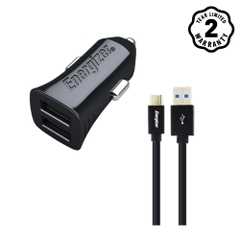 Sạc Ô Tô Energizer 24A 2USB + Kèm cáp USB Type-C 20 - DCA2BHC23