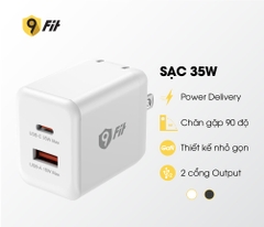 Combo sạc nhanh 9Fit Power Delivery 35W 1A1C GaN kèm Cáp USB-C to USB-C