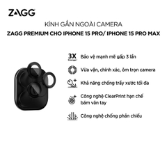 Kính gắn ngoài camera iPhone 15/15 Plus/ 15 Pro/15 Pro Max - ZAGG Premium