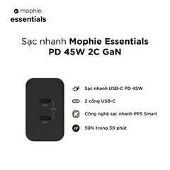 Sạc mophie Essentials PD 45W 2C