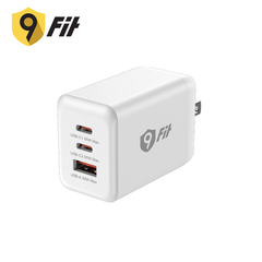 Combo sạc nhanh 9Fit Power Delivery 65W 1A2C kèm Cáp USB-C to Lightning hỗ trợ công nghệ GaN, PD màu trắng