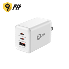 Combo sạc nhanh 9Fit Power Delivery 65W 1A2C kèm Cáp USB-C to USB-C hỗ trợ công nghệ GaN, PD, PPS màu trắng