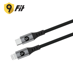 Combo sạc nhanh 9Fit Power Delivery 65W 1A2C kèm Cáp USB-C to Lightning hỗ trợ công nghệ GaN, PD màu đen
