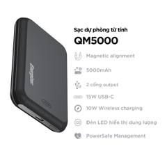 Sạc dự phòng không dây từ tính Energizer 5,000mAh /3.7V Li-Polymer - QM5000BK