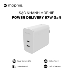 Sạc nhanh Mophie Power Delivery 67W 2 USB-C GaN - 409909357