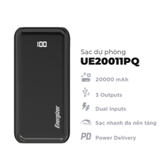 Sạc dự phòng Energizer 20,000mAh /37V - UE20011PQ