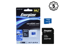 Thẻ Nhớ Micro SDXC Energizer 64GB Class 10 Up To 95mb/s (Kèm Adapter) FMDAAU064A