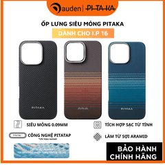 Ốp lưng iPhone 16 Pro Max - PITAKA Ultra-Slim - Black/Grey - KI1601PMA
