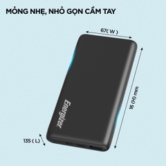 Sạc dự phòng Energizer 10,000mAh /3.7V Li-Polymer UE10023BK - Hàng chính hãng