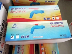 Vòi Nước Nhựa Thái, Tay Gạt 2 Chiều, Nhựa PVC, Tay Đỏ, Size 21/27