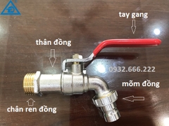 Vòi Nước Đồng, Tay Gạt, Đồng Mạ Crom Bền Màu, Nước Xả Êm, Hàng Dày Vyda