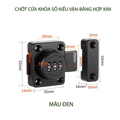 Chốt Cửa Khóa Số Kiểu Vặn Với 3 Mã Số Có Thể Thay Đổi Được, Bằng Hợp Kim Chắc Chắn