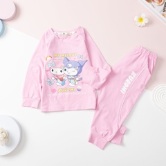 Bộ thu đông cotton Bé gái in chữ My Melody size 2/8 tuổi