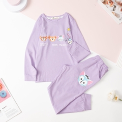 Bộ cotton Bé gái thu đông in thỏ, hoiliday size đại 10/16T