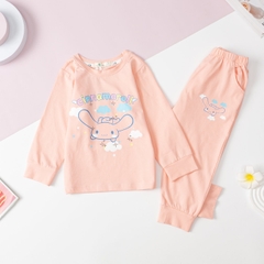 Bộ cotton thu đông Bé gái 4 chiều in thỏ size 2/8 tuổi