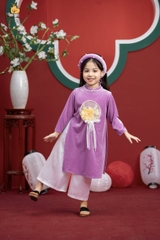 Áo dài nhung Bé gái size 2/12 tuổi