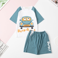 Bộ Bé trai cotton ngắn tay phối tay size 2/10 tuổi