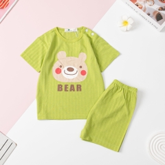 Bộ cotton giấy Bé trai, bé gái cúc vai size 1/5 tuổi