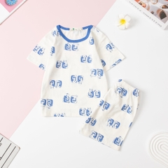 Bộ cotton giấy Bé trai, bé gái cúc vai size 1/5 tuổi