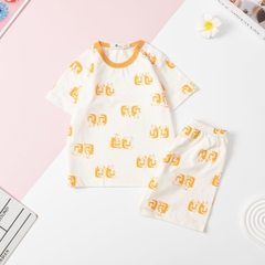 Bộ cotton giấy Bé trai, bé gái cúc vai size 1/5 tuổi