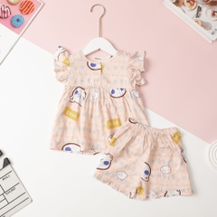 Bộ lanh Bé giá cúc ngực cánh tiên size 10/14T x24