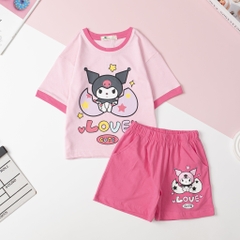 H438 Bộ cotton Bé gái ngắn tay size 2/8T x24